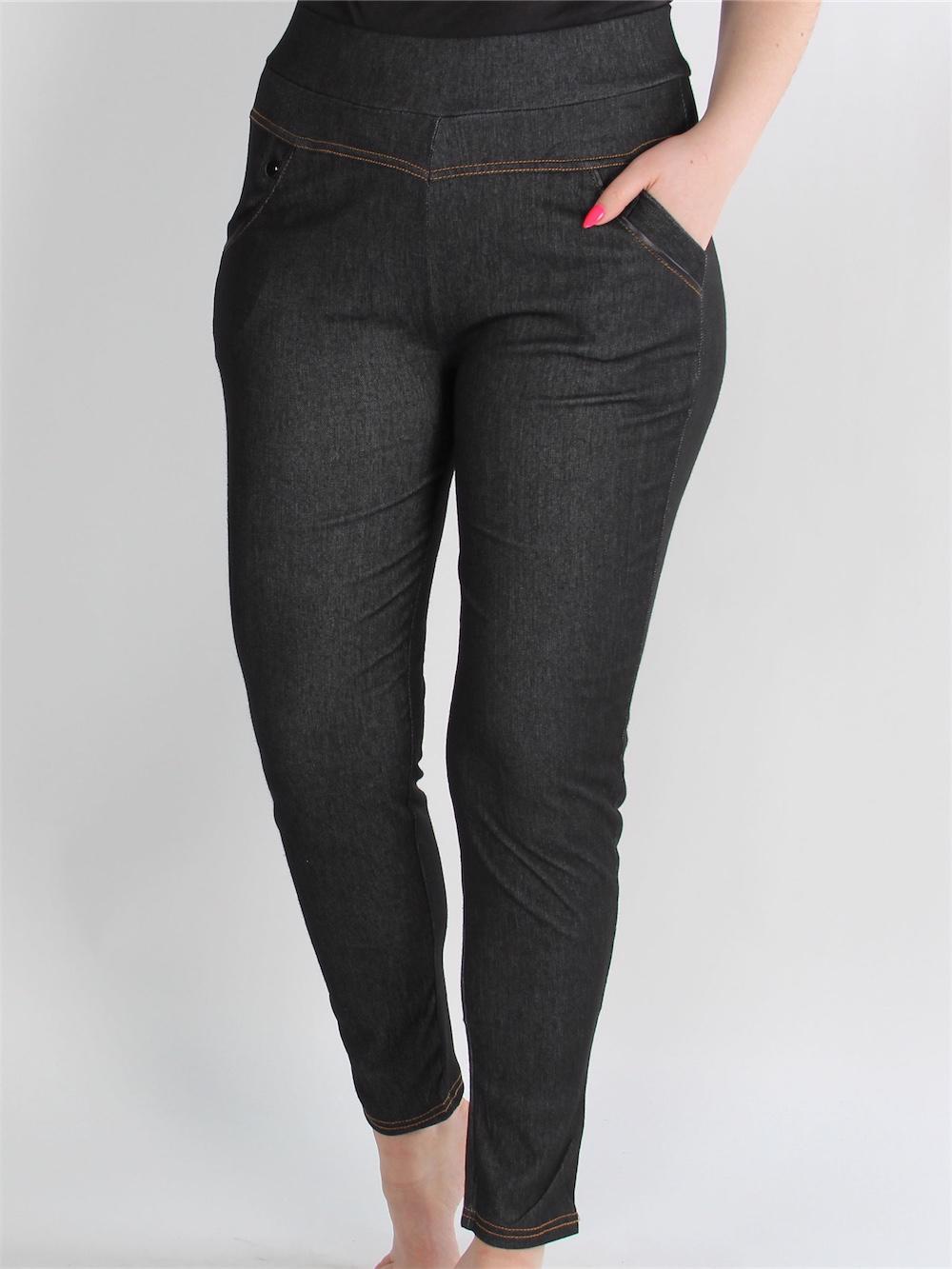 Vania - Sorte leggings i jeans look